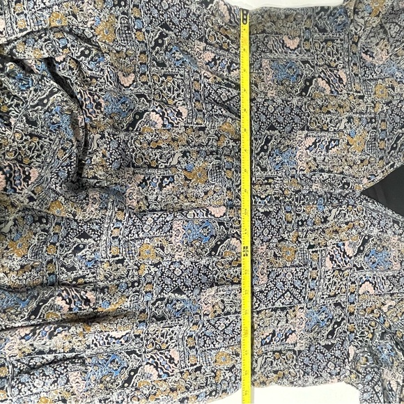 Paisley Chiffon Karlie tier dress. NEW. Size M.Long sleeve midi. Black blue gray - Picture 12 of 15